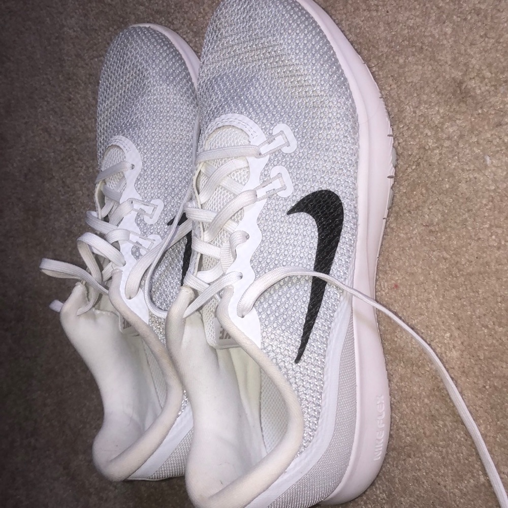White Nike Training tennis shoes